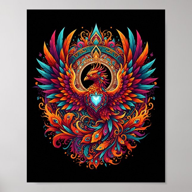 Vibrant Fantasy Pcute Ss Cute Ssnix Mythical Bird  Poster (Front)