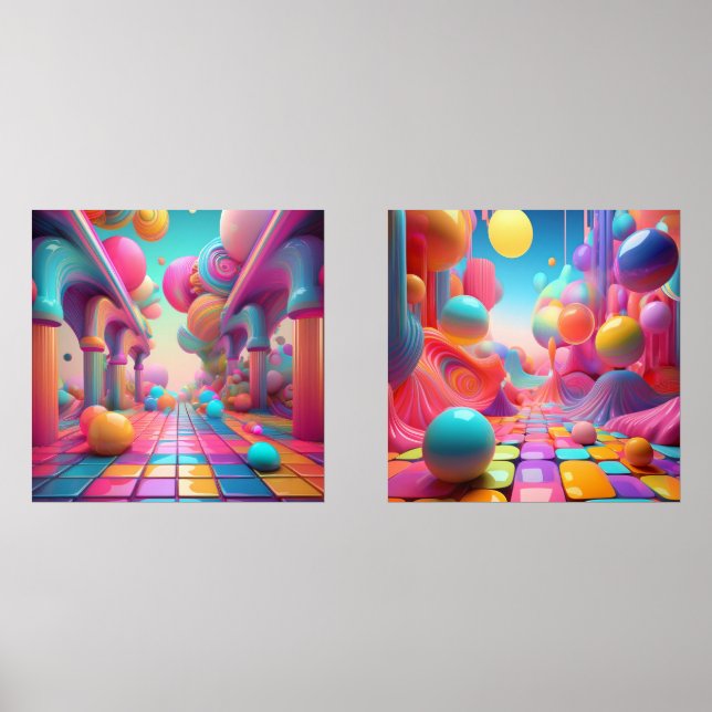 Vibrant Fantasy World – Colorful Abstract Art (Front)