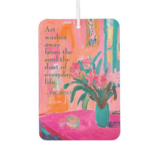 Vibrant Fauvist Vase of Pink Flowers Air Freshener
