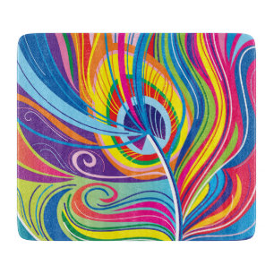 Vibrant Feather Breeze Cutting Board