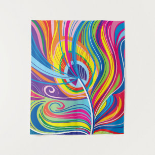 Vibrant Feather Breeze Tapestry