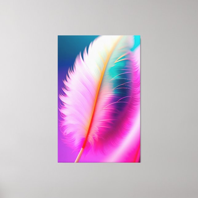 Vibrant Feather Canvas Print (Front)