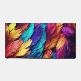 Vibrant Feather Desk Mat