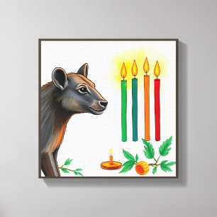 Vibrant festive Kwanzaa Wild Animals in Disguise Canvas Print