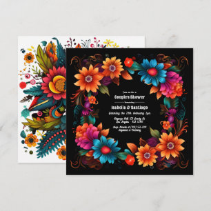 Vibrant Fiesta Floral Couple's Shower Celebration Invitation