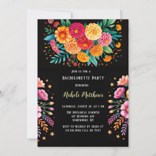 Vibrant Fiesta Wedding Bouquet Bachelorette Party Invitation