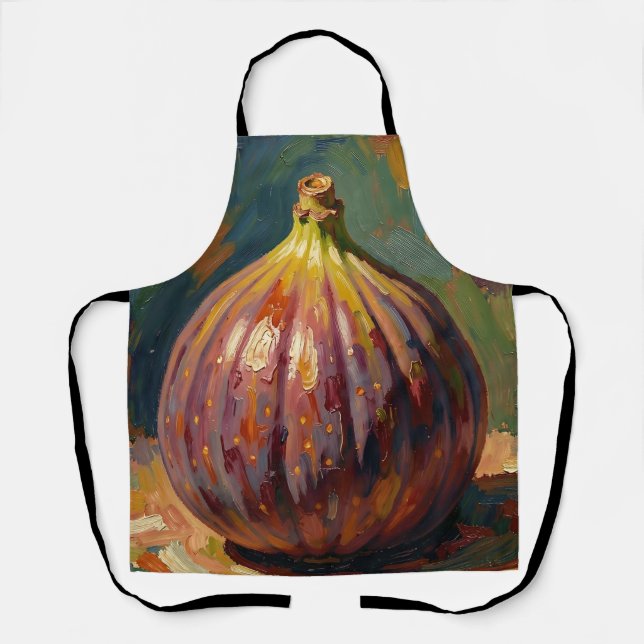 Vibrant Fig Still Life Painting Apron (Front)