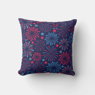 Vibrant Fireworks Display Throw Pillow
