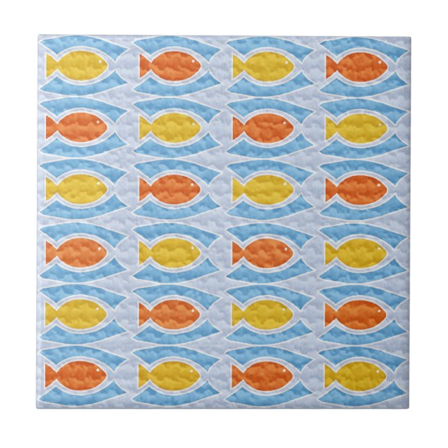 Vibrant Fish Underwater Design Tile (Front)