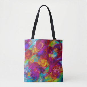 Vibrant floral abstract art Tote Bag