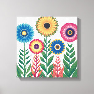 Vibrant Floral Aesthetic: Brightly Coloured Flower Canvas Print