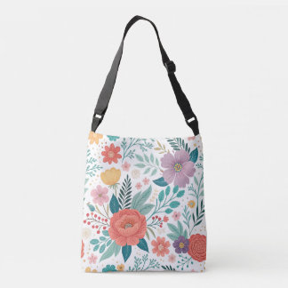 Vibrant Floral All-Over Print Pattern Crossbody Bag