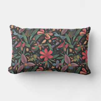 Vibrant Floral and Botanicals Lumbar Pillow
