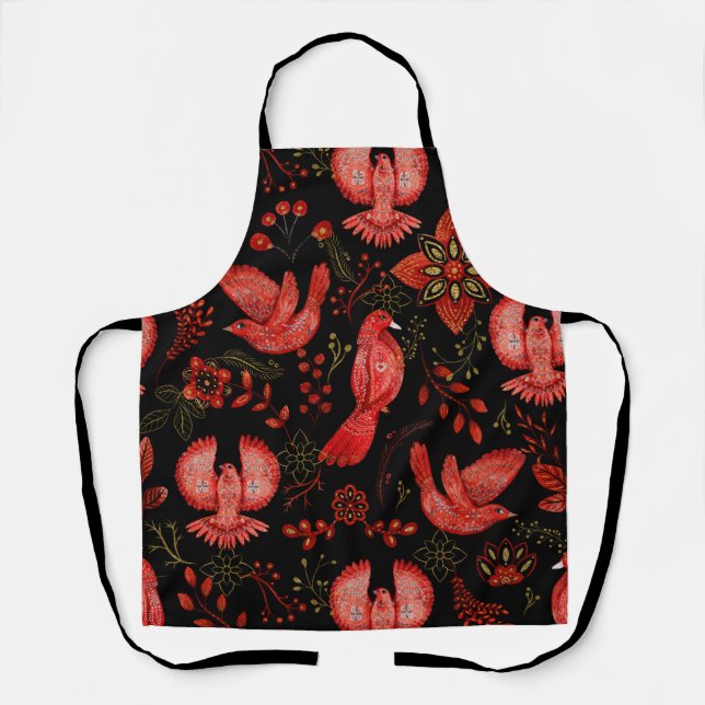  Vibrant floral and leafy pattern designs Apron (Front)