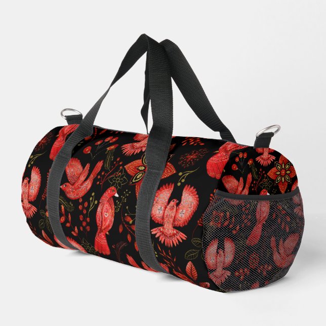  Vibrant floral and leafy pattern designs Duffle Bag (Right Corner)