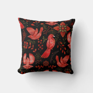  Vibrant floral and leafy pattern designs Throw Pillow