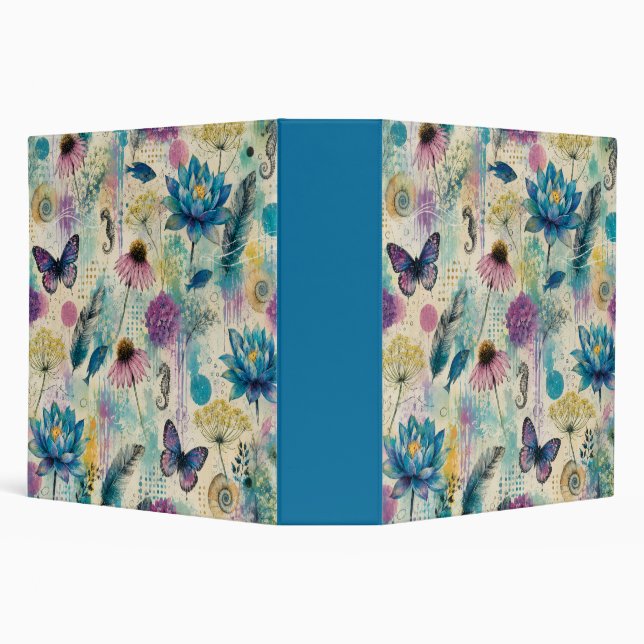 Vibrant Floral Aquatic Dream Binder (Background)