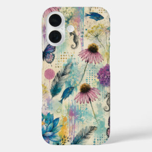 Vibrant Floral Aquatic Dream iPhone 16 Case