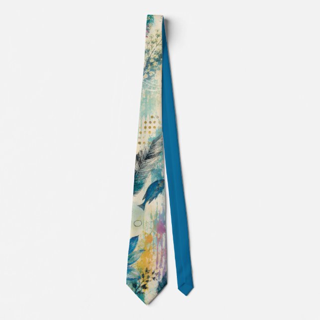 Vibrant Floral Aquatic Dream Tie (Front)