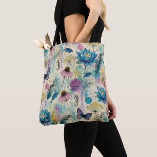 Vibrant Floral Aquatic Dream Tote Bag