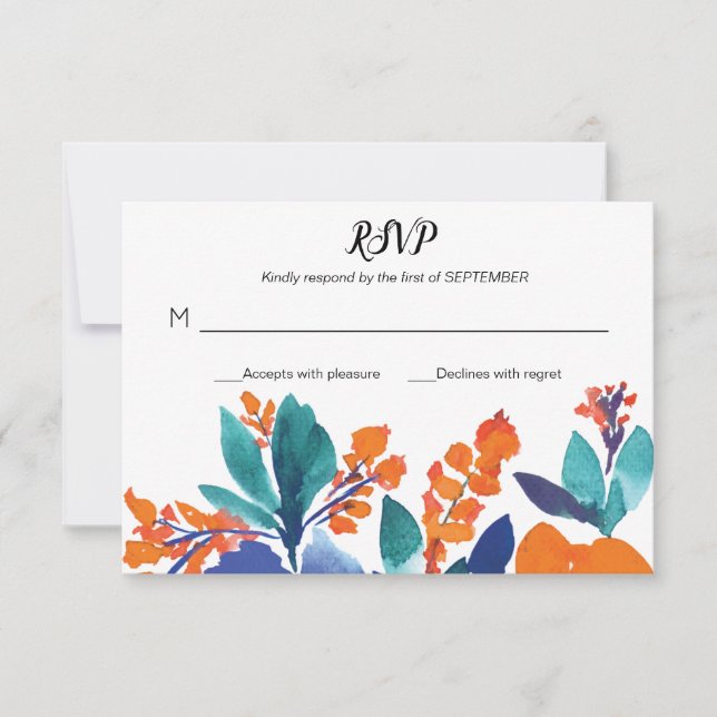 Vibrant Floral Bloom RSVP Card (Front)