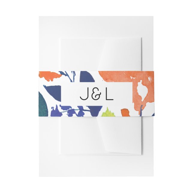Vibrant Floral Blossom nvitation Belly Band Invitation Belly Band (Front Example)