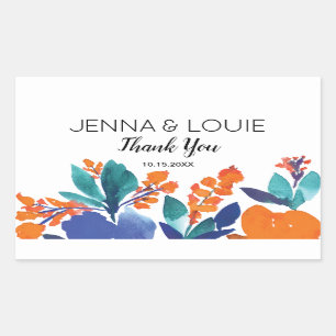 Vibrant Floral Blossom Wedding Sticker