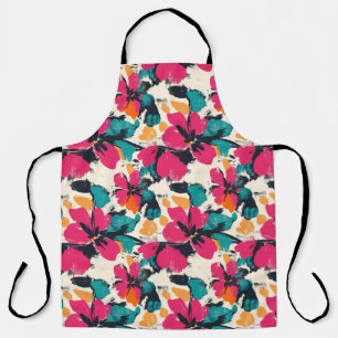 Vibrant Floral Bohemian All-Over Print Apron