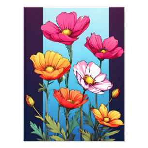 Vibrant Floral Burst: A Kaleidoscope of Colours Photo Print