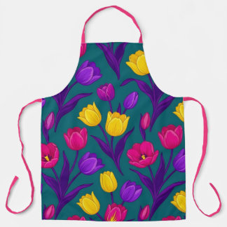 Vibrant Floral Culinary Apron
