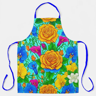 Vibrant Floral Culinary Apron