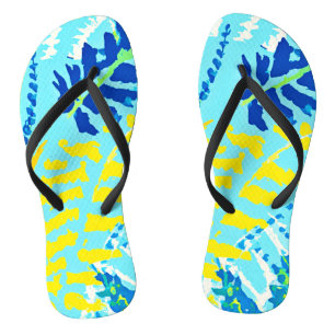 Vibrant Floral Design Flip Flops