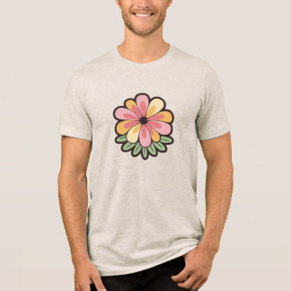 Vibrant Floral Design T-Shirt Print | Flower Art Tri-Blend Shirt