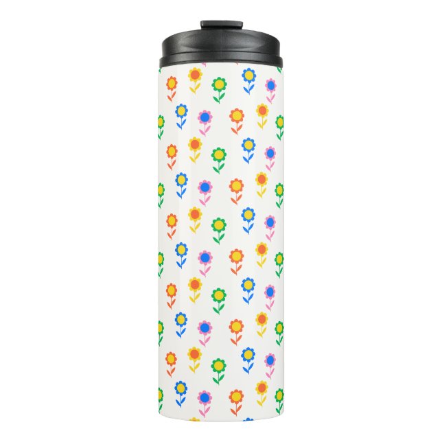 Vibrant Floral Design Thermal Tumbler (Front)