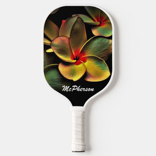 Vibrant Floral design with Name Pickleball Paddle (Front)