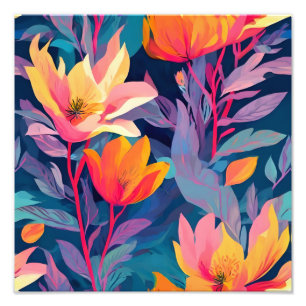 Vibrant Floral Dreams: A Kaleidoscope of Colours Photo Print