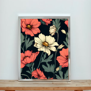 Vibrant Floral Dreams: A Tapestry of Blooms Photo Print