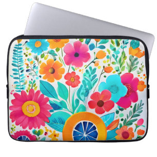 Vibrant Floral Fiesta Laptop Sleeve
