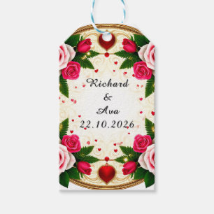Vibrant Floral Frame Design Gift Tags