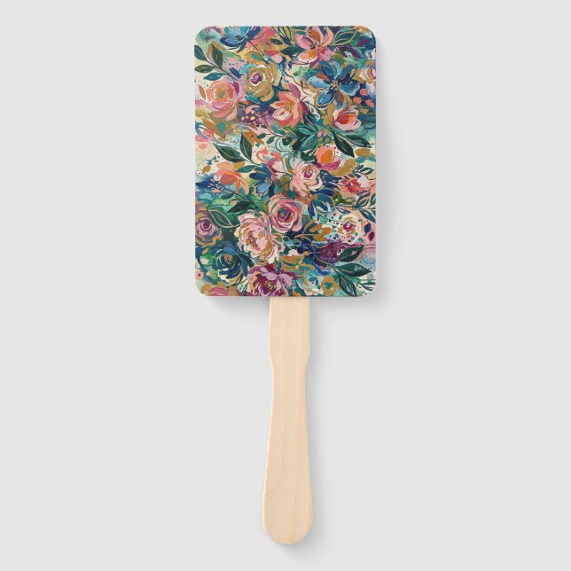 Vibrant Floral Garden Fan (Front)