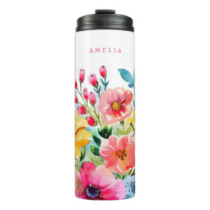 Vibrant Floral Garden Thermal Tumbler