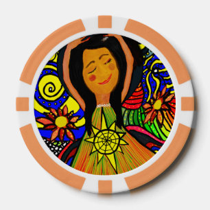 Vibrant Floral Harmony: A Colorful Dance of Nature Poker Chips