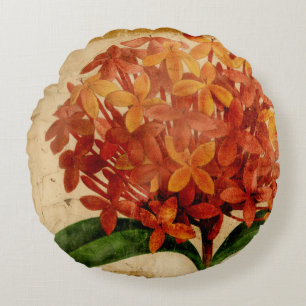 Vibrant Floral III Round Pillow