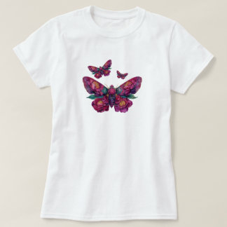 Vibrant Floral Moth T-Shirt
