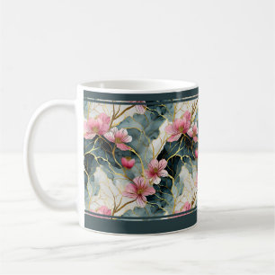 Vibrant Floral Mug with Asian Design