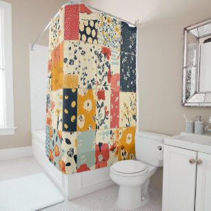 Vibrant Floral Patchwork Quilt in Warm Tones