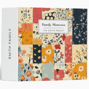 Vibrant Floral Patchwork Quilt in Warm Tones Binder