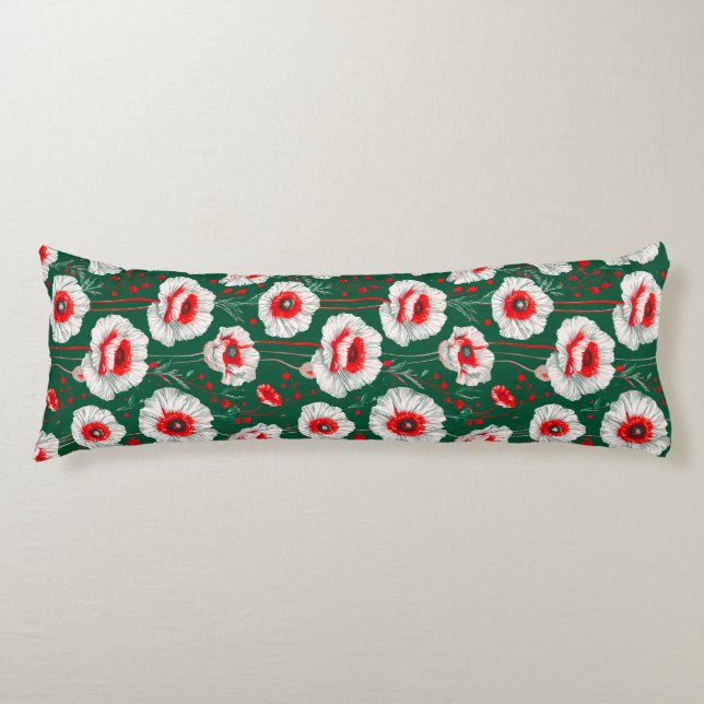 Vibrant floral pattern body pillow (Front)