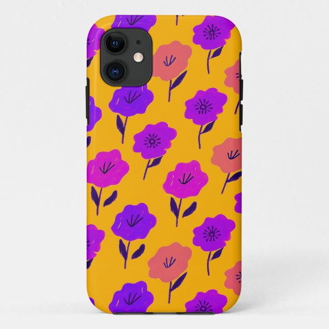 Vibrant Floral Pattern Case-Mate iPhone Case (Back)