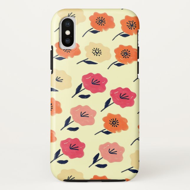 Vibrant Floral Pattern Case-Mate iPhone Case (Back)